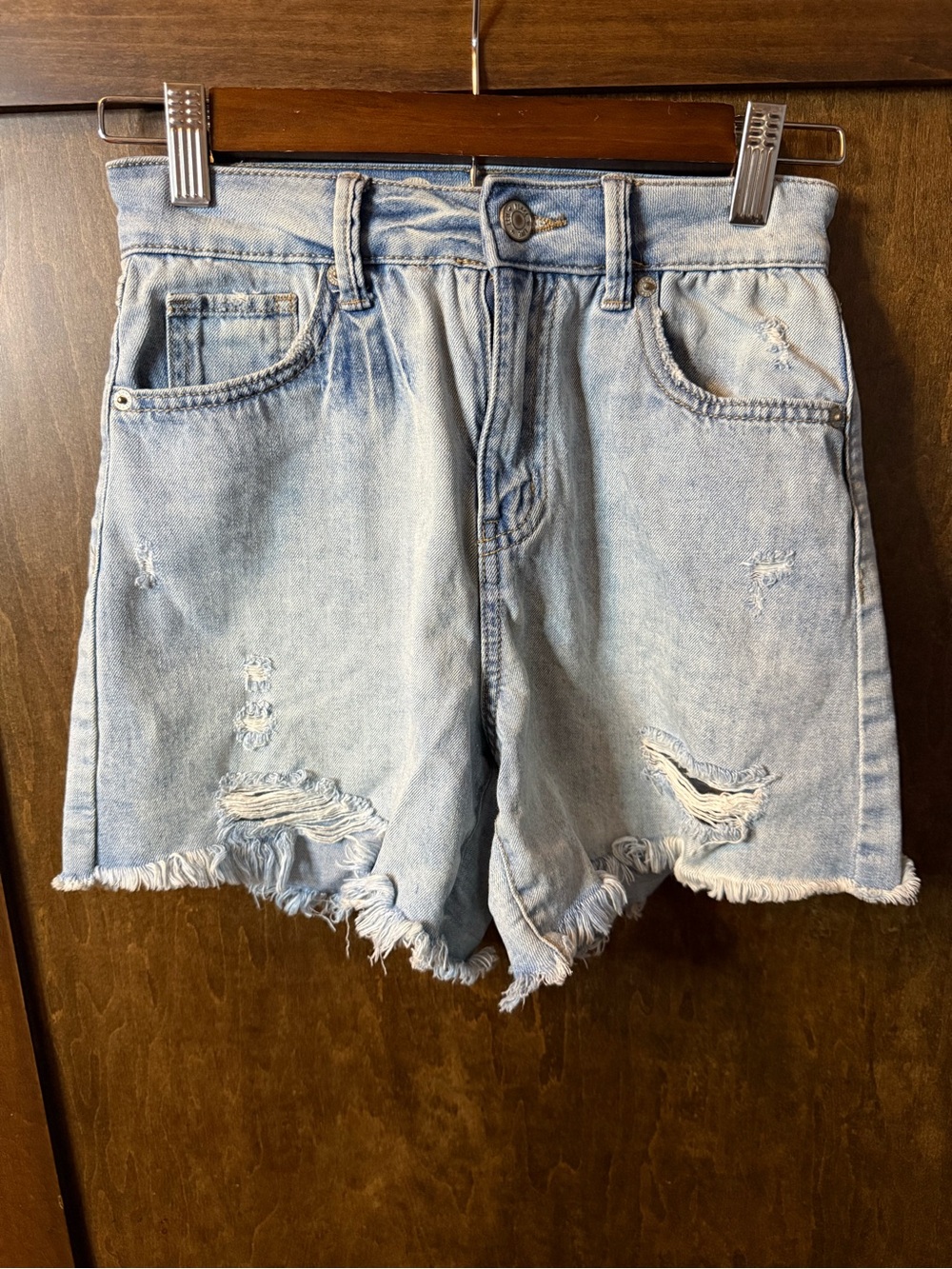 Rewash Light Blue Distressed Denim Cutoff Shorts